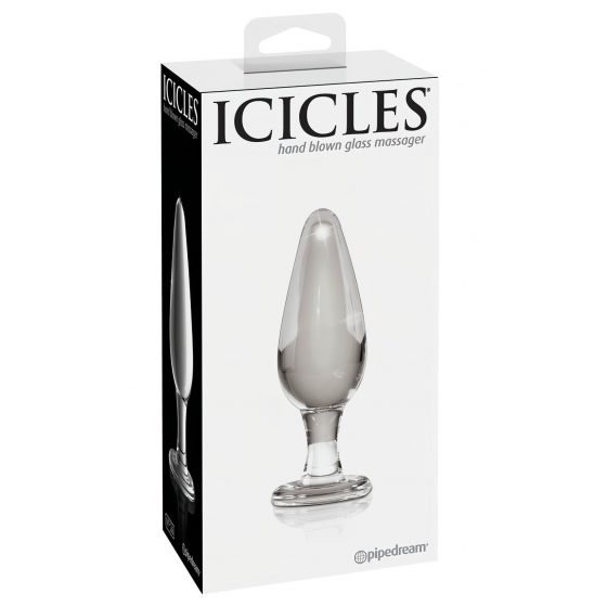 Pipedream Icicles No. 26 - sklenený análny kolík (priehľadný)