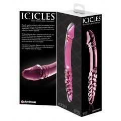   Icicles No. 57 - obojstranné sklenené dildo v tvare penisu (ružové)