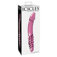   Icicles No. 57 - obojstranné sklenené dildo v tvare penisu (ružové)