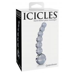   Icicles No. 66 - zahnuté, guľaté, sklenené dildo (priehľadné)