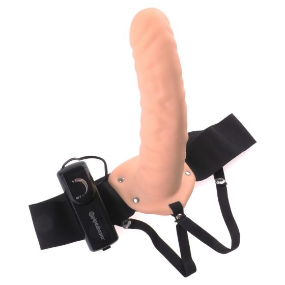 Fetish Strap-On 8 - dutý vibrátor s remienkom (prírodný)