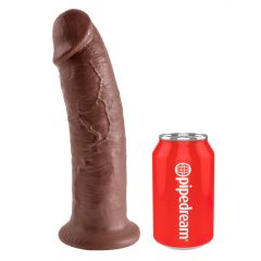   King Cock 10 - veľké dildo so semenníkmi s prísavkou (25cm) - hnedé