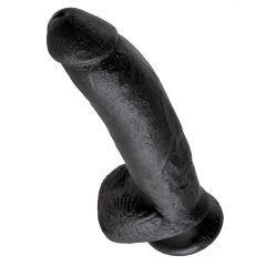   King Cock 9 - veľké upínacie, testikulárne dildo (23 cm) - čierne