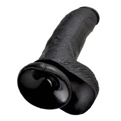   King Cock 9 - veľké upínacie, testikulárne dildo (23 cm) - čierne