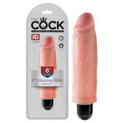   King Cock 6 Stiffy - vodotesný, realistický vibrátor (15 cm) - telová farba