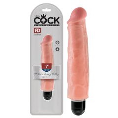   Pipedream King Cock 7″ Vibrating Stiffy - vodotesný, realistický vibrátor (18cm) - telová farba