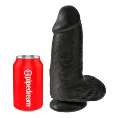   King Cock 9 Chubby - prísavkový, s guľkami dildo (23 cm) - čierny