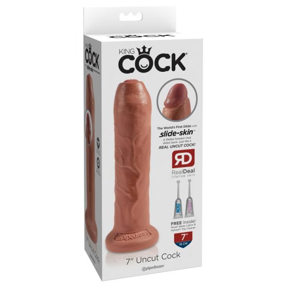 King Cock 7 - realistický dildo (18 cm) - tmavo prírodný