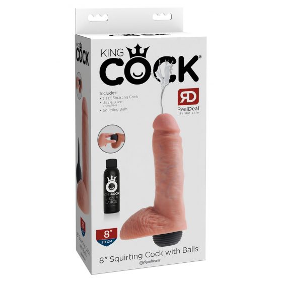 King Cock 8 - realistický striekajúci dildo (20 cm) - prírodný