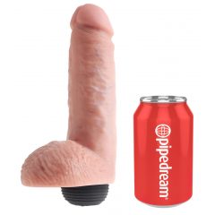   King Cock 8 - realistický striekajúci dildo (20 cm) - prírodný