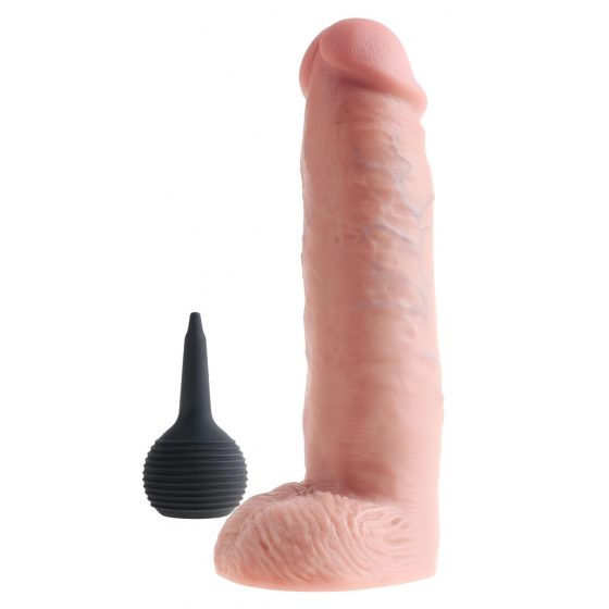 King Cock 10 - realistické striekajúce dildo (25cm) - telová farba