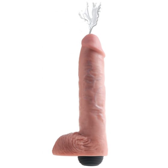 King Cock 11 - realistické striekajúce dildo (28 cm) - prírodné