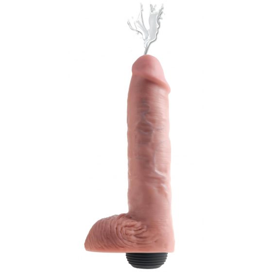 King Cock 11 - realistické striekajúce dildo (28 cm) - prírodné