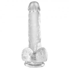 King Cock Clear 6 - malé dildo s semenníkmi (15 cm)