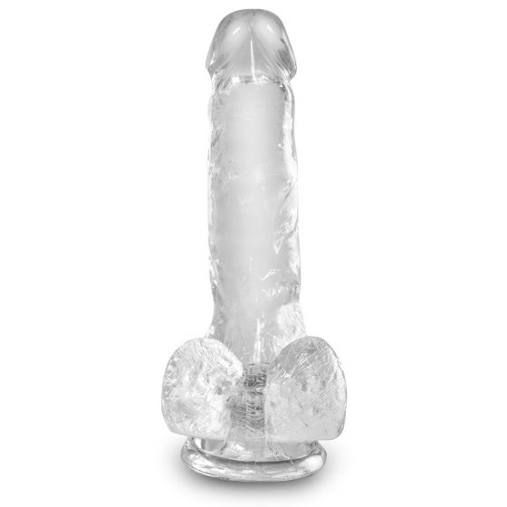 King Cock Clear 6 - malé dildo s semenníkmi (15 cm)