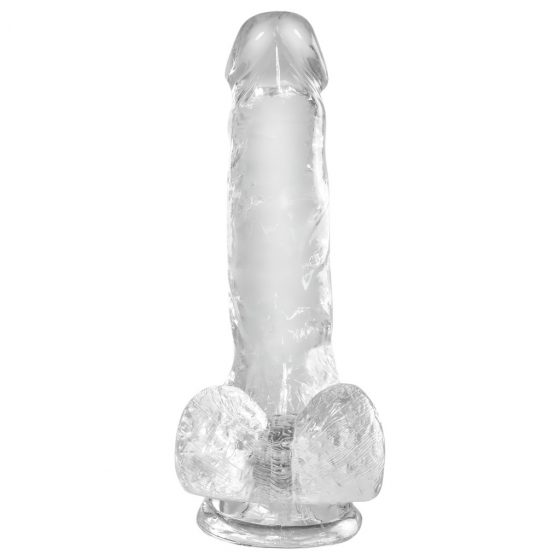 King Cock Clear 6 - malé dildo s semenníkmi (15 cm)