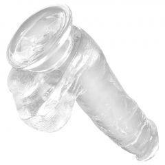 King Cock Clear 6 - malé dildo s semenníkmi (15 cm)