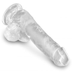 King Cock Clear 6 - malé dildo s semenníkmi (15 cm)