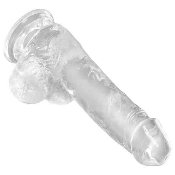 King Cock Clear 6 - malé dildo s semenníkmi (15 cm)