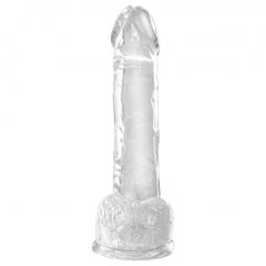 King Cock Clear 7 - upínacie, testikulárne dildo (18 cm)