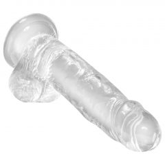 King Cock Clear 7 - upínacie, testikulárne dildo (18 cm)