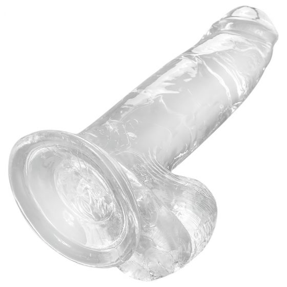 King Cock Clear 7 - upínacie, testikulárne dildo (18 cm)