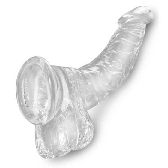 King Cock Clear 7,5 - upínacie, testikulárne dildo (19 cm)