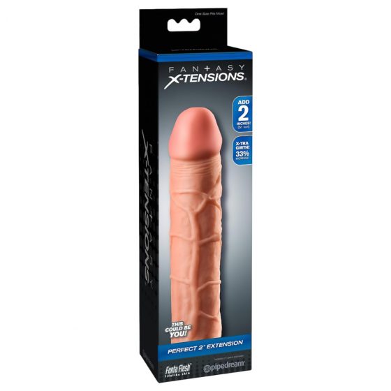 X-TENSION Perfect 2 - realistický návlek na penis (20,3cm) - prírodný