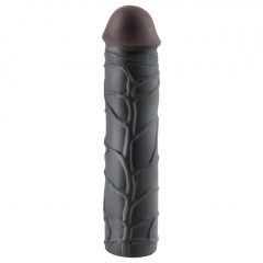   X-TENSION Mega 3 - realistický návlek na penis (22,8 cm) - čierny