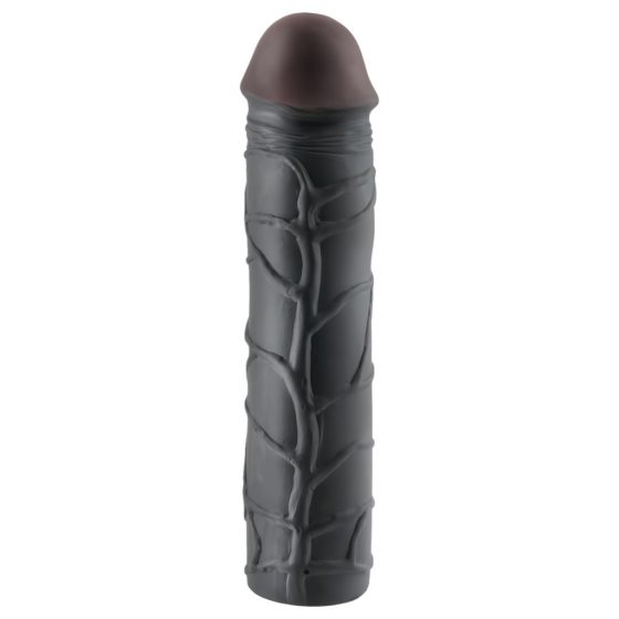 X-TENSION Mega 3 - realistický návlek na penis (22,8 cm) - čierny