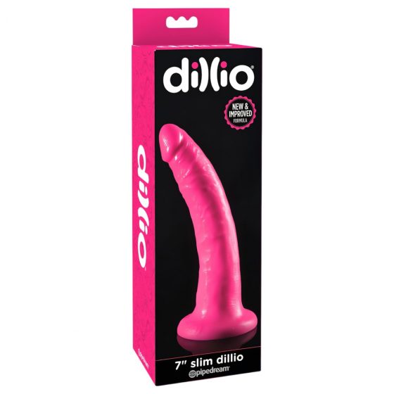 Pipedream Dillio 7 Inch Slim - realistické dildo s prísavkou (18cm) - ružové