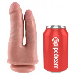   King Cock Double Penetrator - realistické dvojité dildo (prírodná farba)