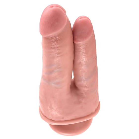 King Cock Double Penetrator - realistické dvojité dildo (prírodná farba)