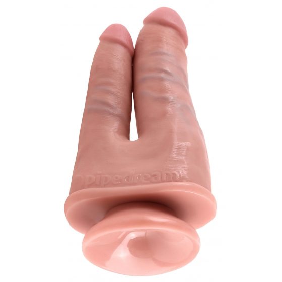 King Cock Double Penetrator - realistické dvojité dildo (prírodná farba)