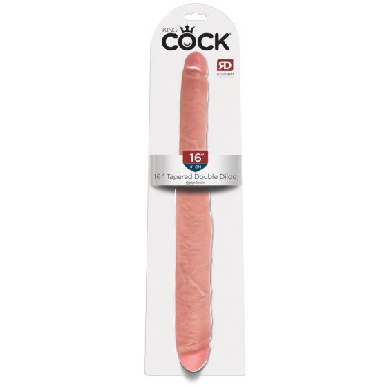 Pipedream King Cock 16 Tapered Double Dildo - realistické obojstranné dildo (41cm) - telová farba"