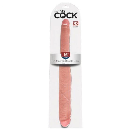 King Cock 16 Tapered - realistické dvojité dildo (41 cm) - prírodné