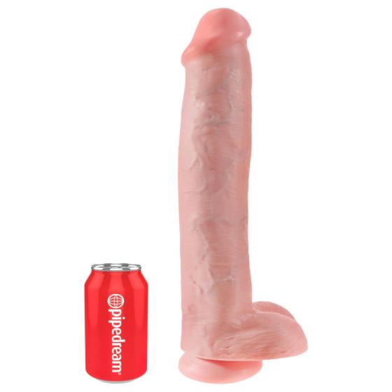 King Cock 15 - prísavkový, s semenníkmi dildo (38 cm) - prírodný