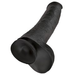   King Cock 15 - prísavný dildo s semenníkmi (38 cm) - čierny