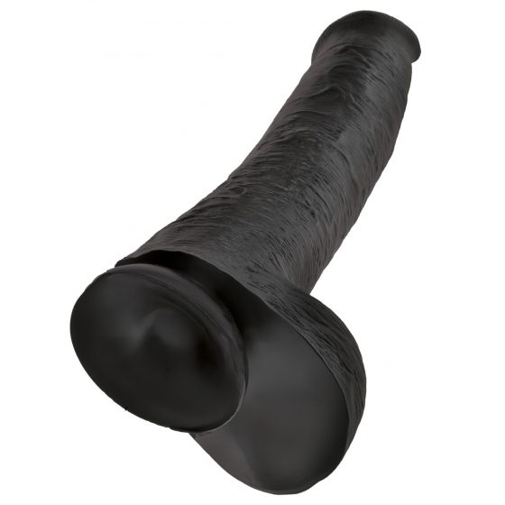 King Cock 15 - prísavný dildo s semenníkmi (38 cm) - čierny