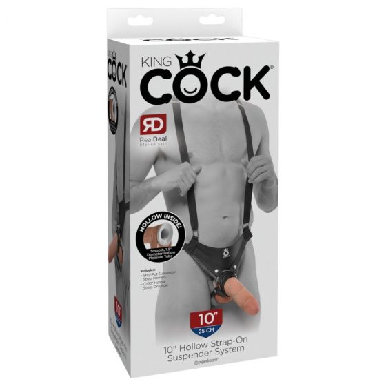 King Cock Strap-on 10 - duté dildo s popruhom (25 cm)