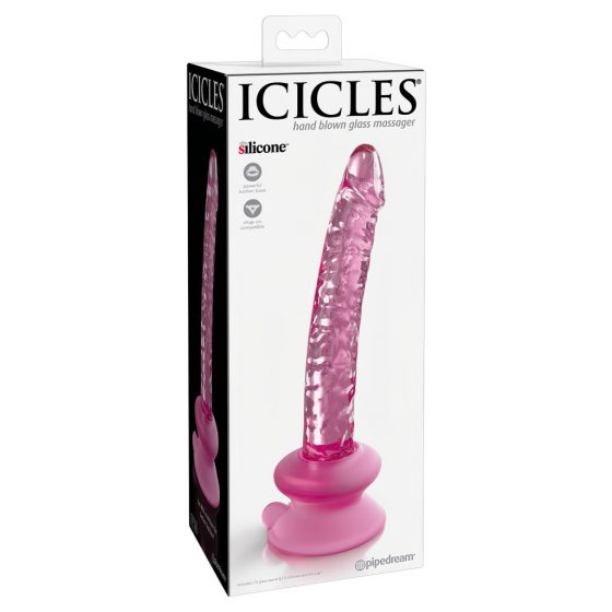 Icicles No. 86 - Penis sklenené dildo (ružové)