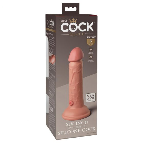 King Cock Elite 6 - realistické dildo (15 cm) - prírodné