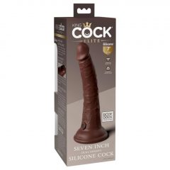   King Cock Elite 7- upínací, realistický vibrátor (18 cm) - hnedý