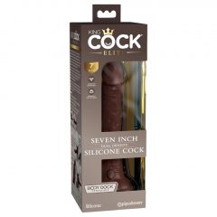   King Cock Elite 7- upínací, realistický vibrátor (18 cm) - hnedý