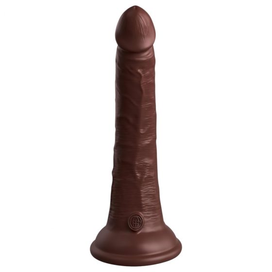 King Cock Elite 7- upínací, realistický vibrátor (18 cm) - hnedý