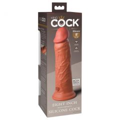   King Cock Elite 8 - prísavkový dildo (20 cm) - tmavý naturálny