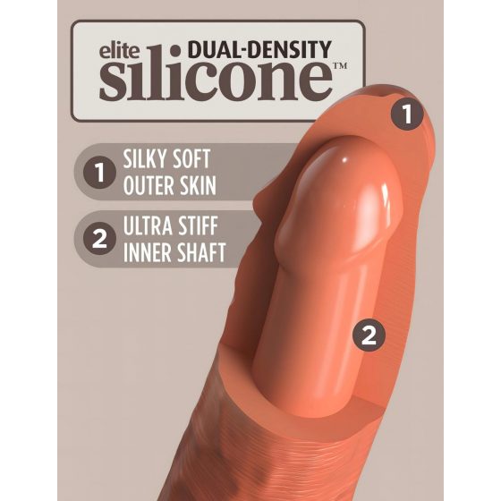 King Cock Elite 8 - prísavkový dildo (20 cm) - tmavý naturálny