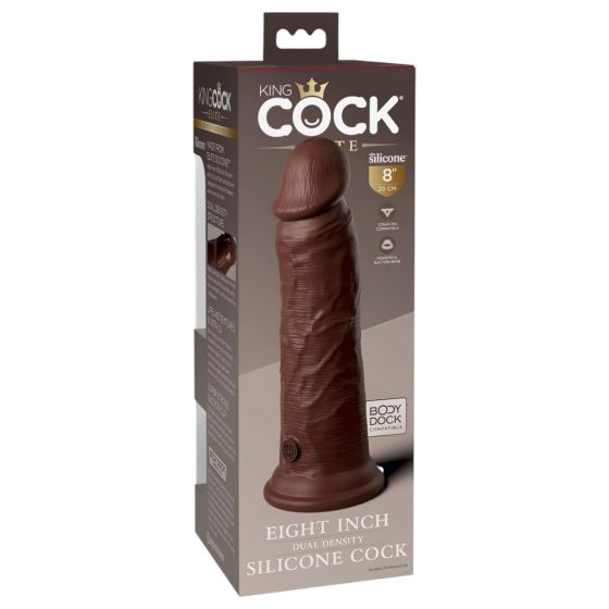 King Cock Elite 8 - realistické dildo (20 cm) - hnedé