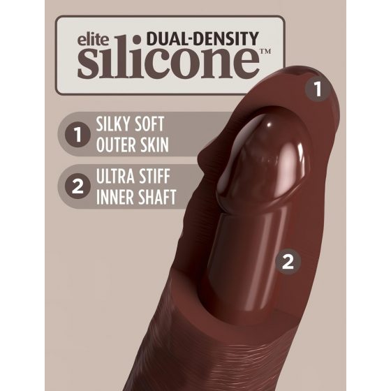 King Cock Elite 8 - realistické dildo (20 cm) - hnedé