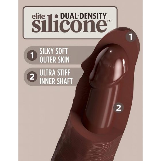 King Cock Elite 8 - realistické dildo (20 cm) - hnedé